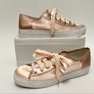 Keds size 11 Blush & Rose Gold Platform Lace Ups
